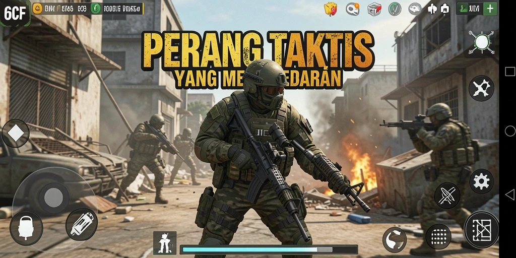 Screenshot gameplay 6CF yang penuh aksi dan strategi.