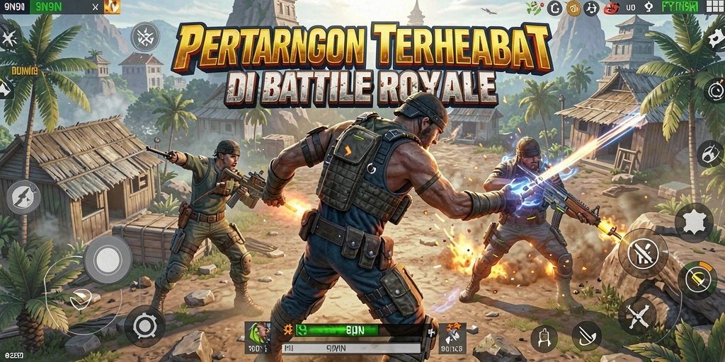 Tampilan seru dari pertempuran Battle Royale di 9N9N.