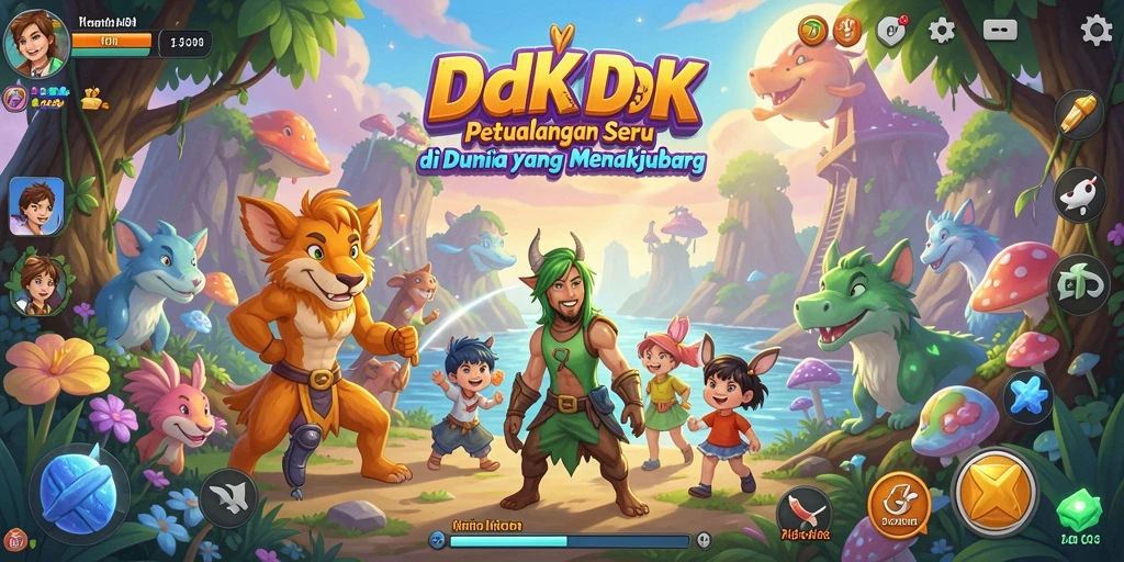 Screenshot DKK menunjukkan pemain yang berpetualang di dunia menakjubkan.