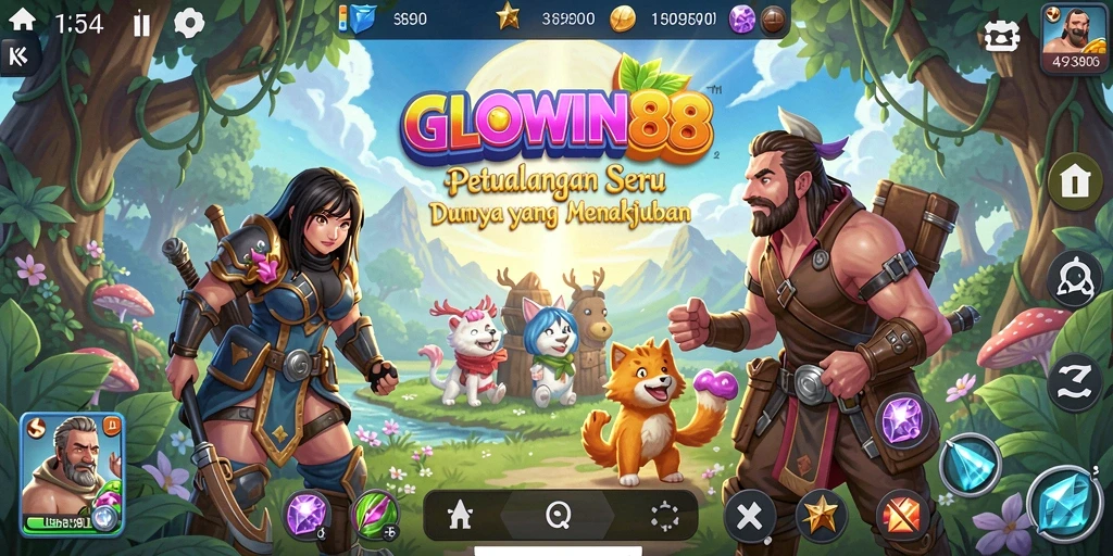 Screenshot GLOWIN88 menampilkan petualangan mendebarkan di dunia fantasi.