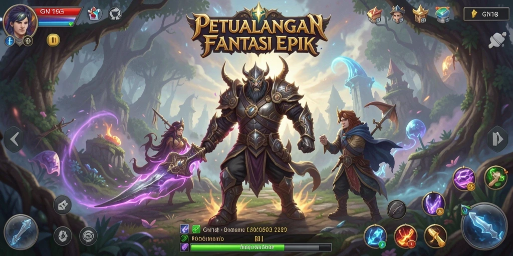 Tampilan gameplay yang memikat dalam RPG menakjubkan.