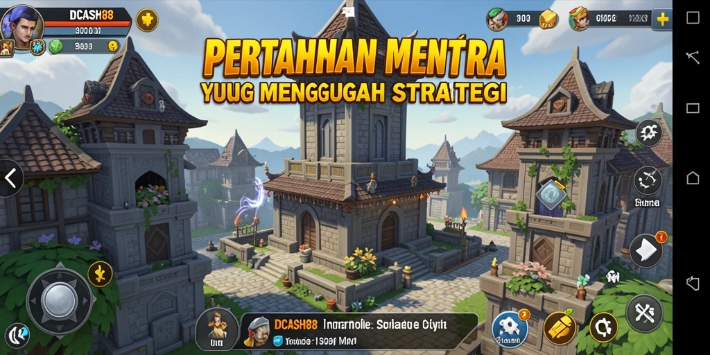 Screenshot utama IDCASH88 menunjukkan aksi pertahanan menara yang seru dan mendebarkan.