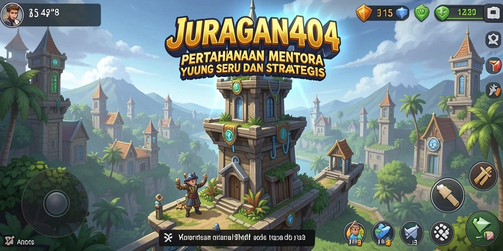 Tampilan gameplay JURAGAN404 yang menarik dalam pertahanan menara.