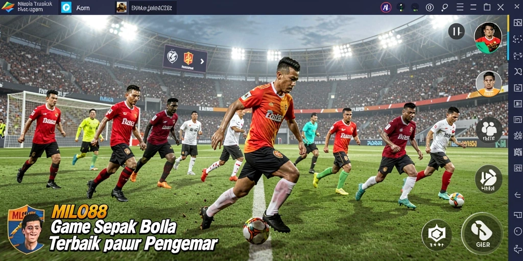 Tangkapan layar gameplay <strong>MILO88</strong> menampilkan aksi seru di lapangan sepak bola.