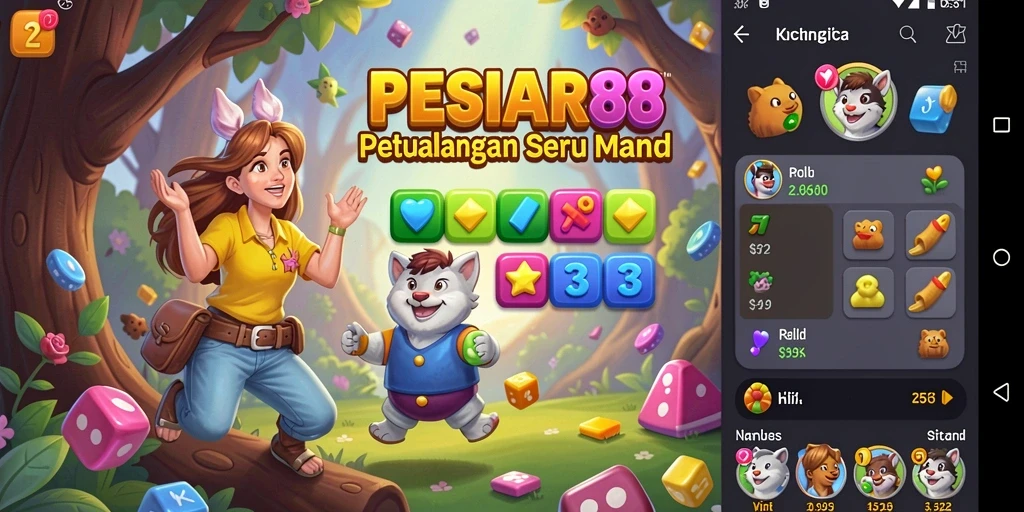 Gameplay PESIAR88 yang seru dengan kombinasi warna-warni.