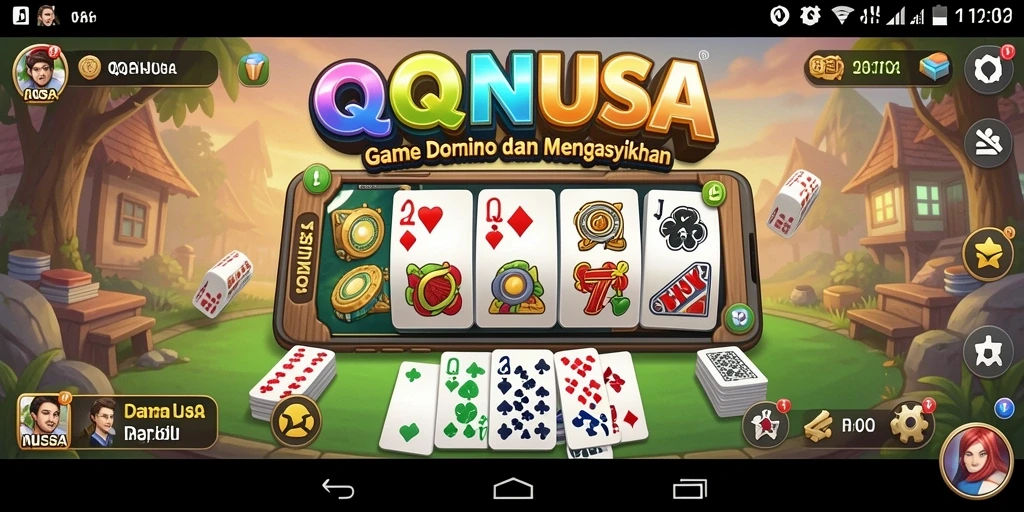 Tampilan gameplay Domino yang seru dan interaktif di QQNUSA.