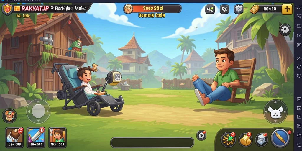 Gameplay santai RAKYATJP yang penuh warna dan interaktif.