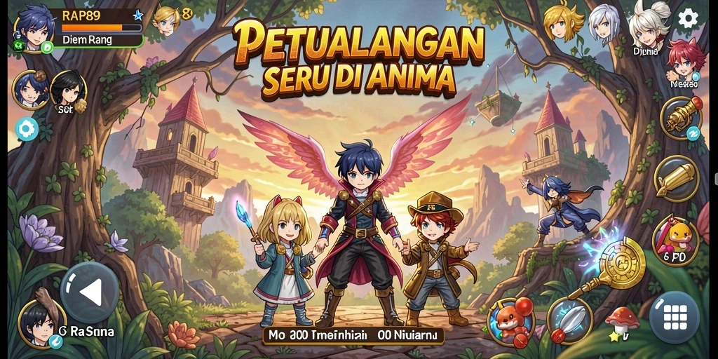 Gameplay menegangkan dengan karakter anime yang menarik.