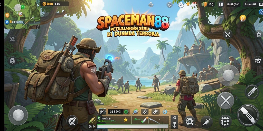 Screenshot SPACEMAN88 menunjukkan gameplay luar angkasa yang menakjubkan dan eksplorasi planet.