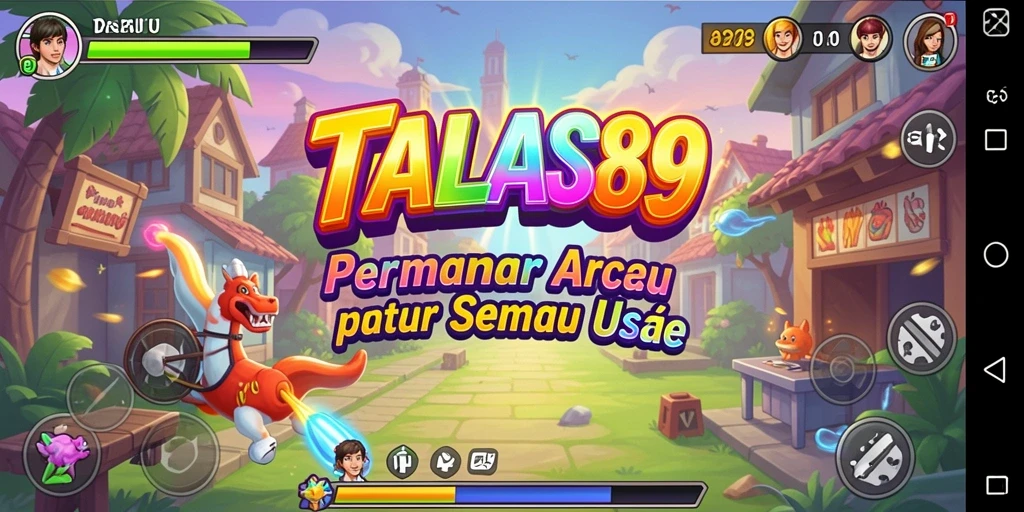 Tampilan gameplay TALAS89 yang penuh warna dan seru.