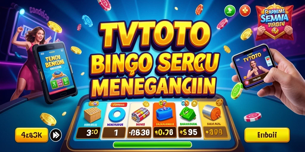 Tampilan gameplay seru dalam TVTOTO, permainan Bingo yang menarik.
