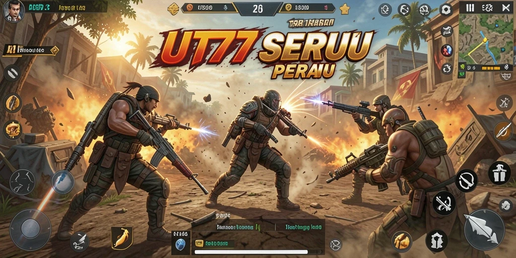 Gameplay UT77 yang menampilkan pertarungan seru antar karakter.