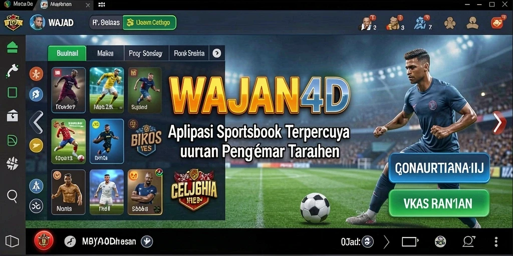 Tampilan layar utama WAJAN4D menampilkan berbagai pilihan taruhan olahraga.